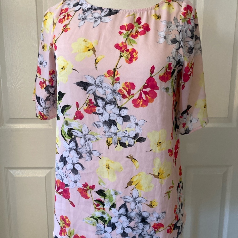 Floral Blouse - Pink and Yellow Size PS